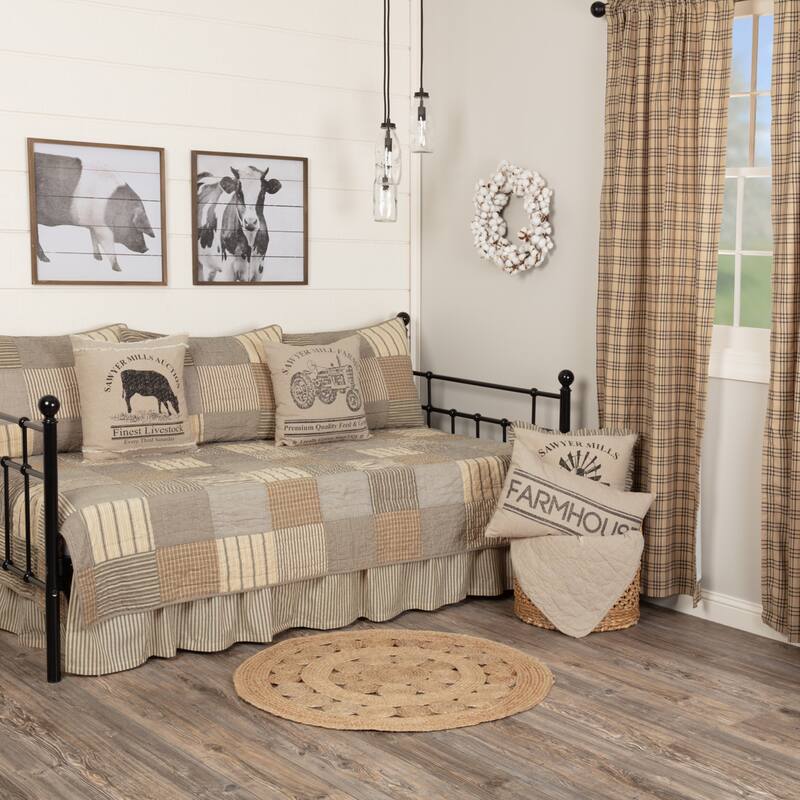 Sawer Mill 5pc Daybed Quilt Set - Daybed Quilt Set - Brown