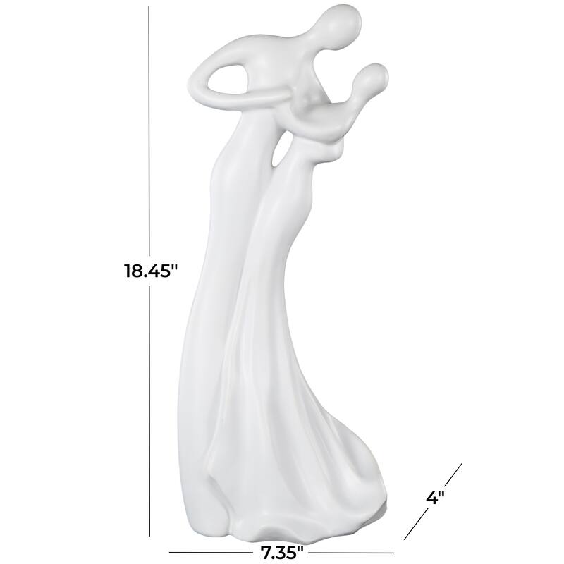 Black or White Ceramic Dancing People Decorative Sculpture