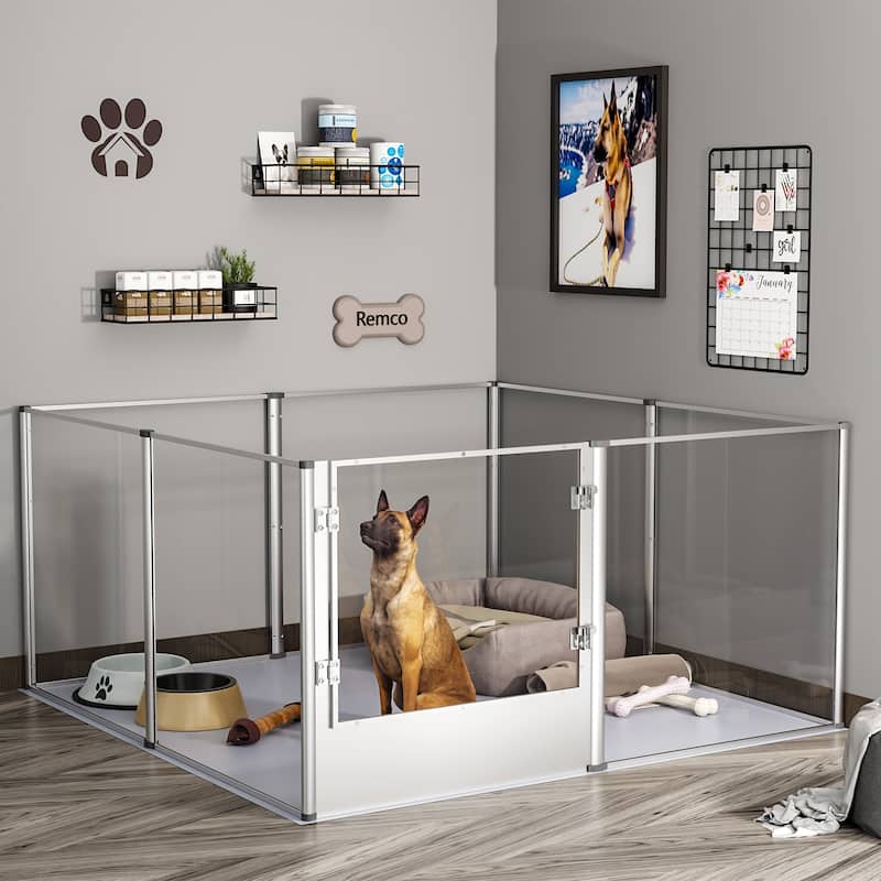 Acrylic Dog Playpen Fence Exercise Play Pen for Cats, Puppies, Rabbits