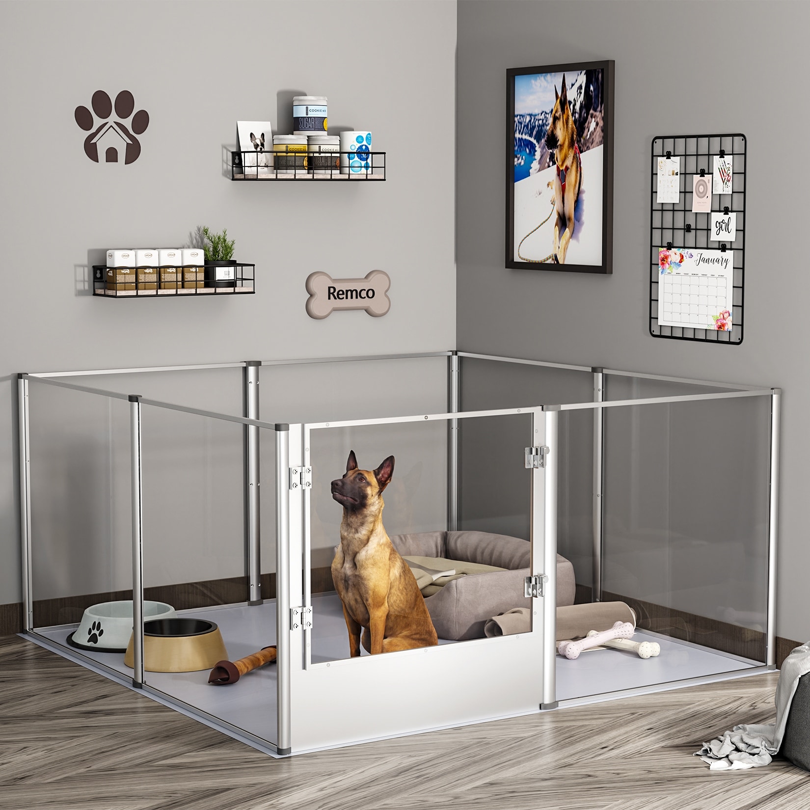 Acrylic Dog Playpen Fence Exercise Play Pen for Cats, Puppies, Rabbits