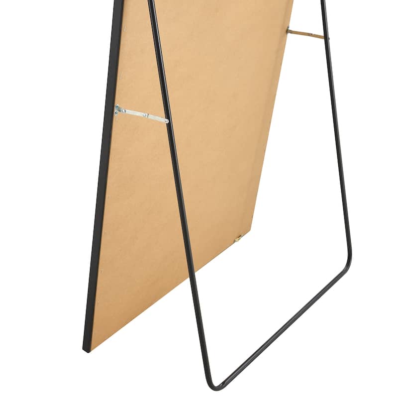 Roomfitters Full-Length Mirror with Black Solid Wood Frame, 71"x31.5" Floor Standing or Wall-Mounted Dressing Mirror