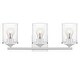 preview thumbnail 9 of 22, Quoizel Abner Steel 3-light Bath Light Polished Chrome