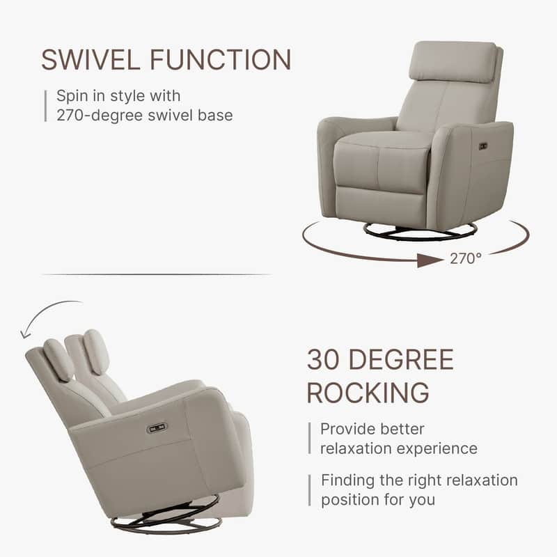 Merlin Power Swivel Glider Rocker Recliner Nursing Chair Recliner