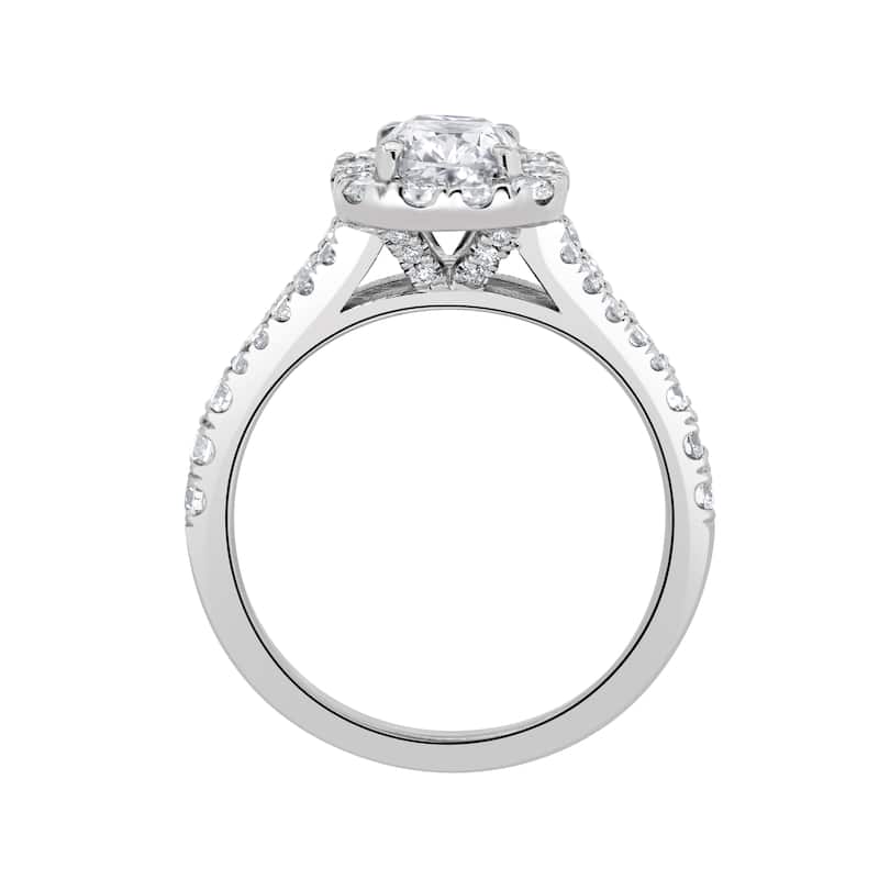Auriya 14k-White Gold Lab Grown Halo Cushion Diamond Engagement Ring 2.25ct. tw. (E-F VS)