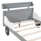 preview thumbnail 31 of 32, Wood Car-Shaped Platform Bed w/ Headboard & Footboard Storage Shelves