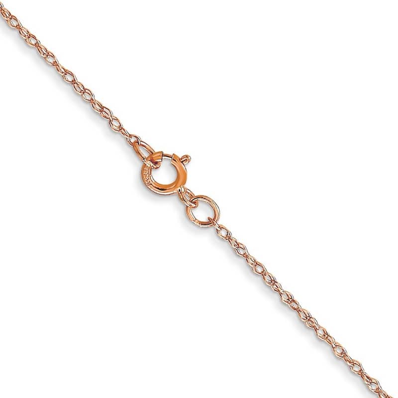 Curata 10k Rose Gold .6 mm Carded Cable Rope Chain Necklace (Spring Ring)