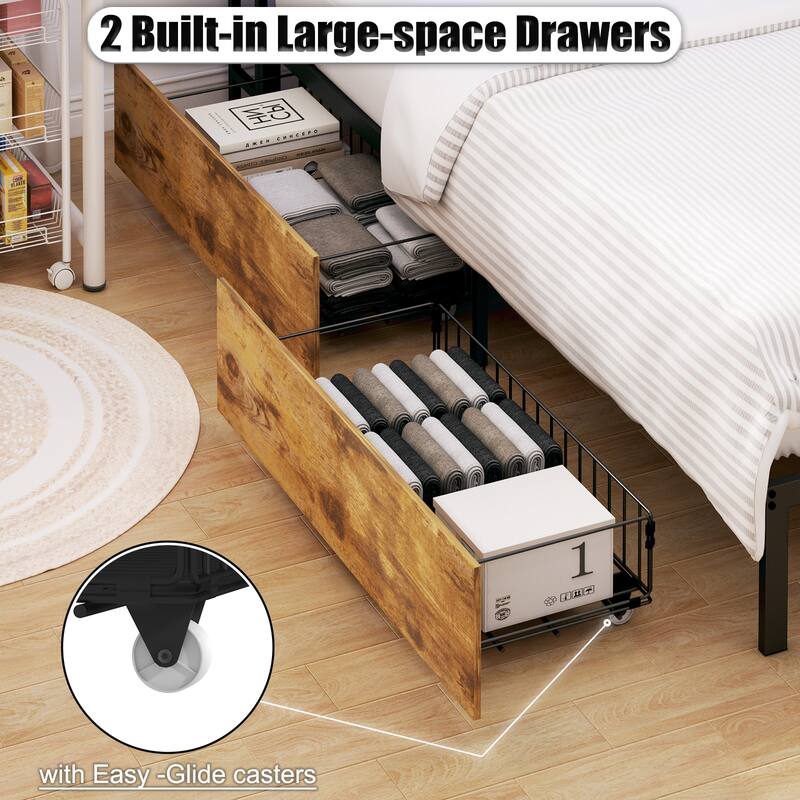 Corner Daybed with Storage, LED Lights, and Charging Station