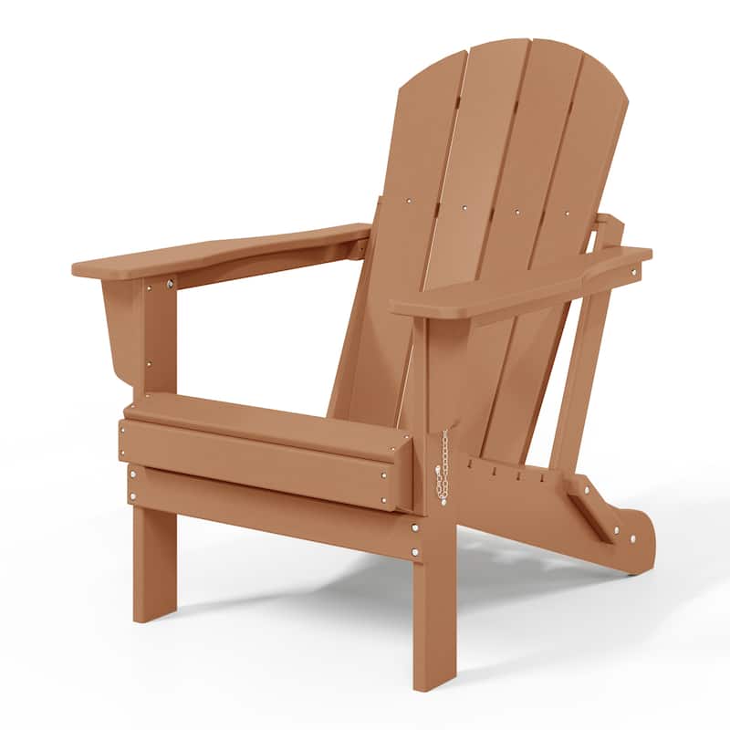Polytrends Laguna Weather Resistant Outdoor Patio Folding Adirondack Chairs (Set of 4)