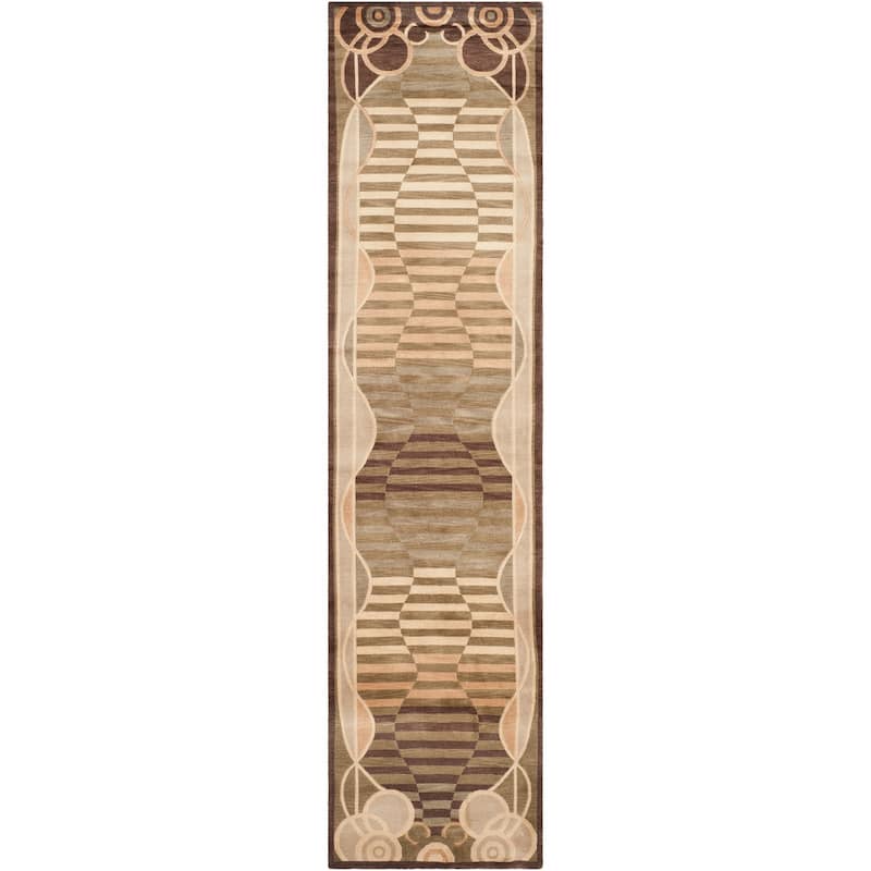 SAFAVIEH Couture Hand-knotted Tibetan Helmtrud Modern Wool Rug - 2'6" x 10' Runner - Assorted