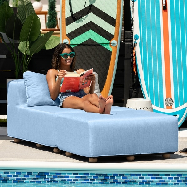 Jaxx Vada Modular Outdoor Chaise Lounge and Ottoman - On Sale