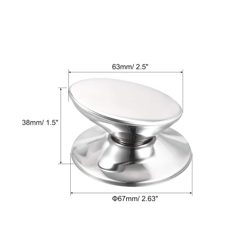 Universal Pot Lid Knob, Stainless Steel Replacement Knob 67x63x38mm, 2pcs - Silver - Silver