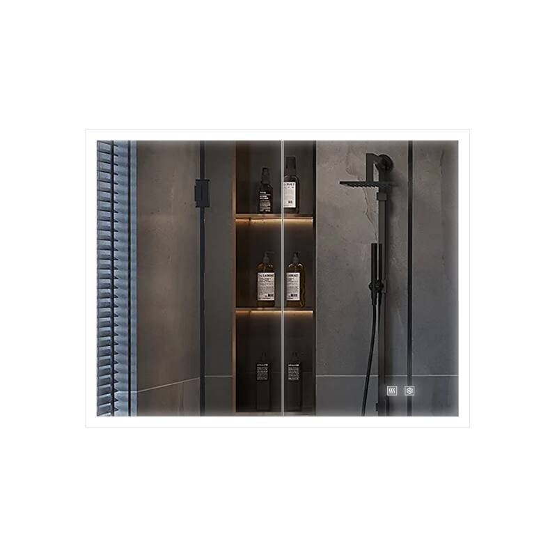 Mesa Surface-Mount LED Mirror Medicine Cabinet with Defogger