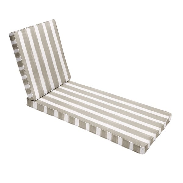 Humble + Haute Tan and White Stripe Indoor/Outdoor Corded Chaise Lounge Cushion