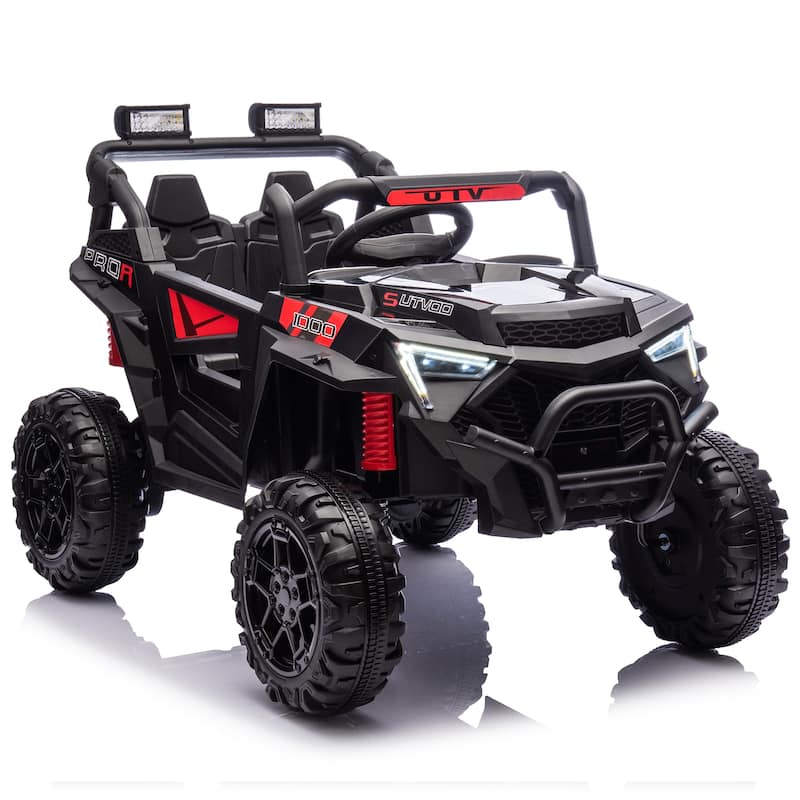 24V 400W Kids Ride On Electric UTV W/Parents Remote Control,Four-Wheel Suspension,LED Lights,Portable Handle