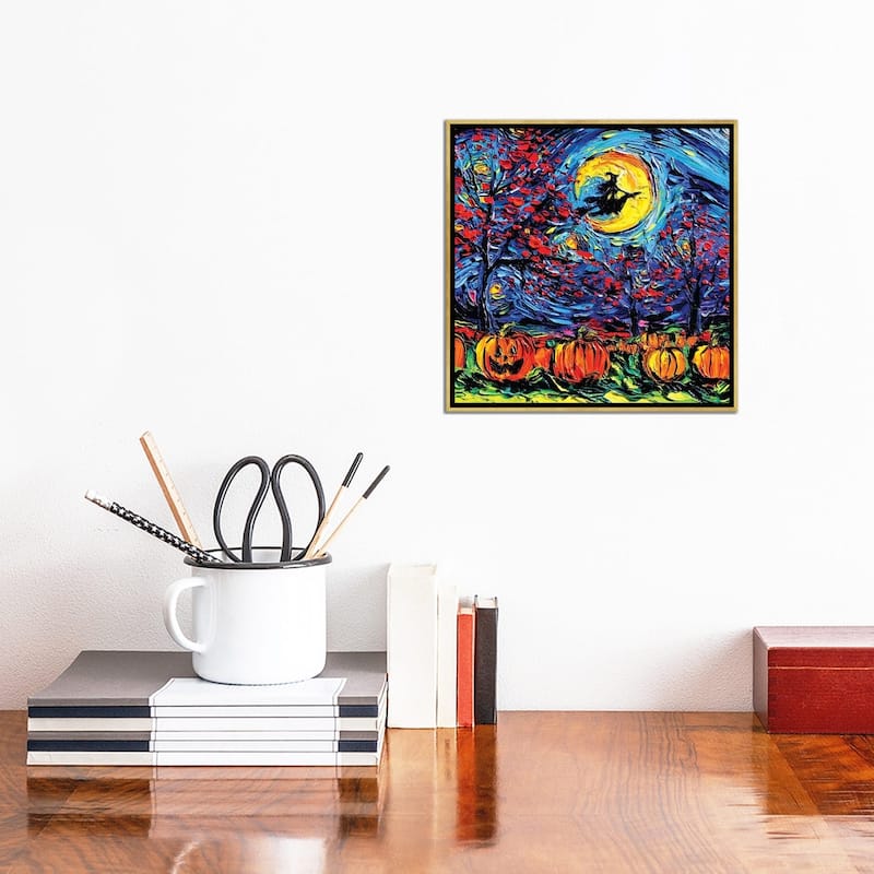 iCanvas "Starry Halloween" by Aja Trier Framed Canvas Print