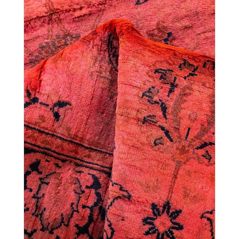 Fine Vibrance, One-of-a-Kind Hand-Knotted Runner Rug - Orange, 2' 7" x 15' 10" - 2' 7" x 15' 10"