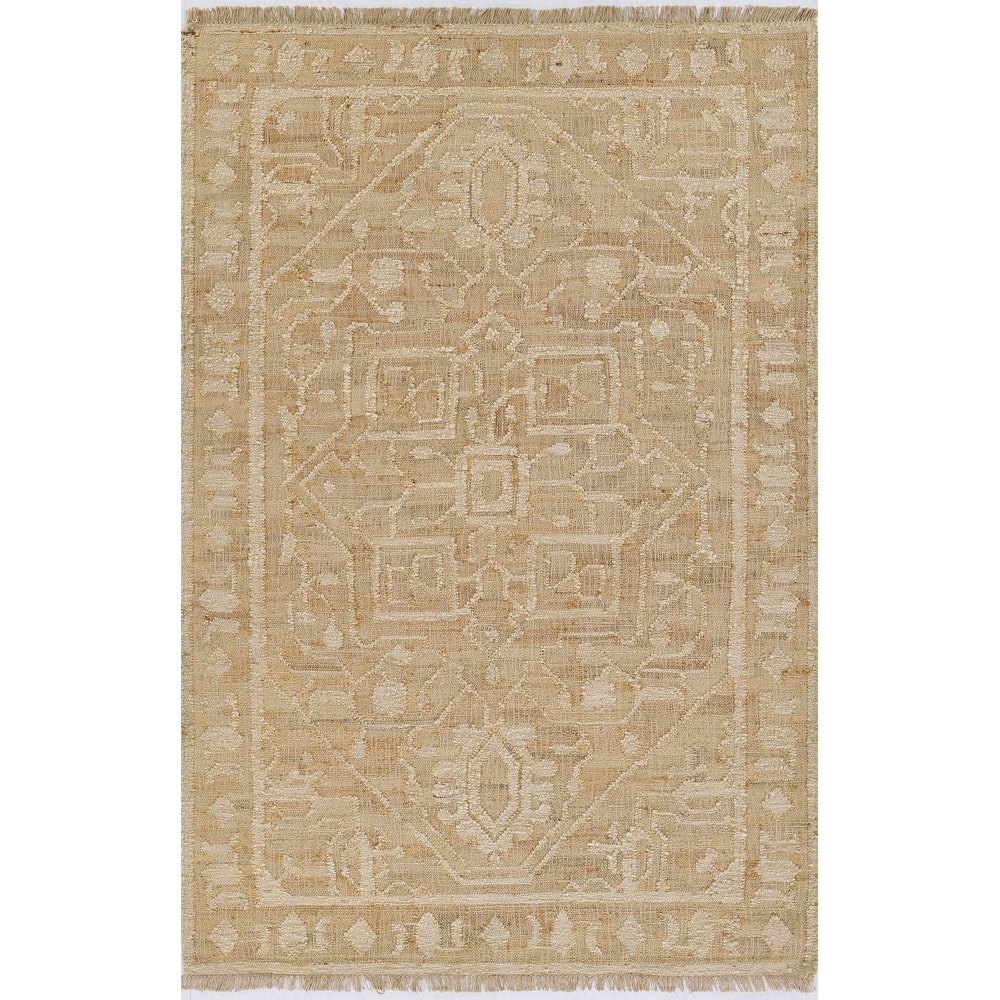 Momeni Nirvana Hand Woven Wool and Jute Medallion Area Rug.