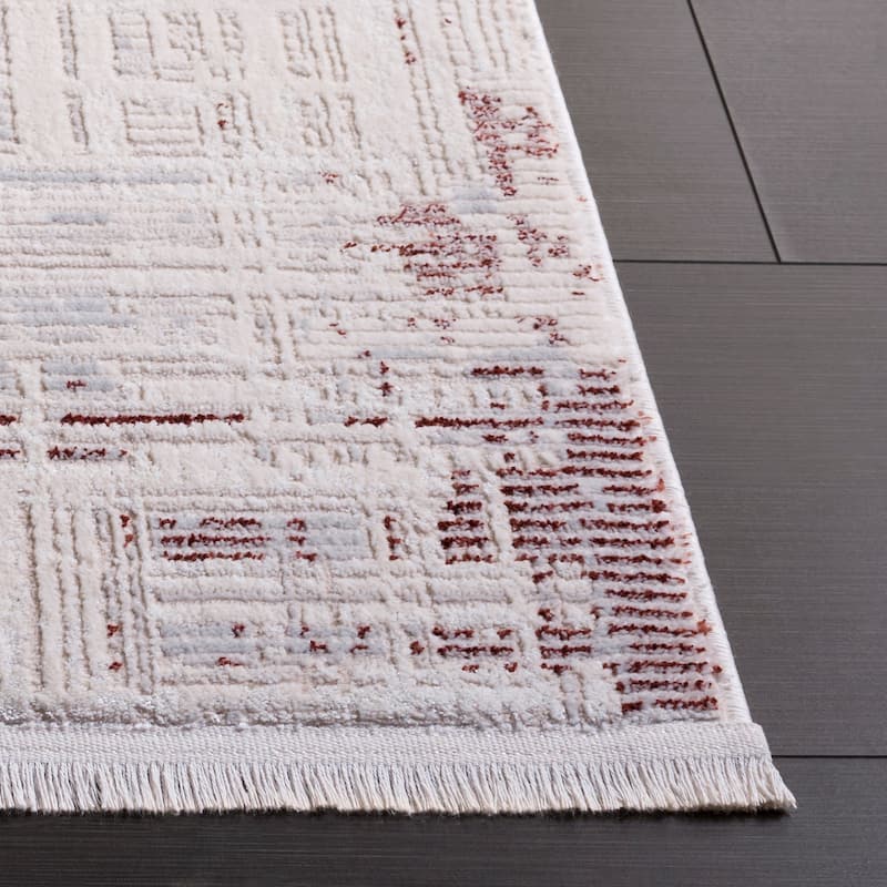 SAFAVIEH Whisper Mahtab Contemporary Fringe Rug