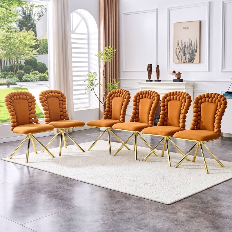 Velvet Armless Dining Chair, Accent Chair with Backrest, Set of 2