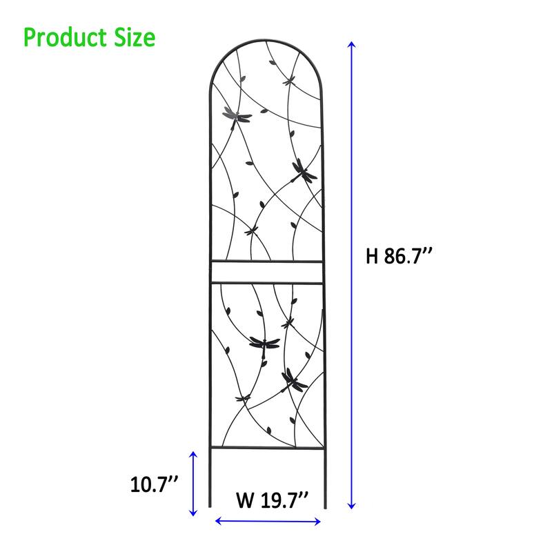4 Pack Metal Garden Trellis Rustproof Trellis for Climbing Plants Outdoor Flower Support Black
