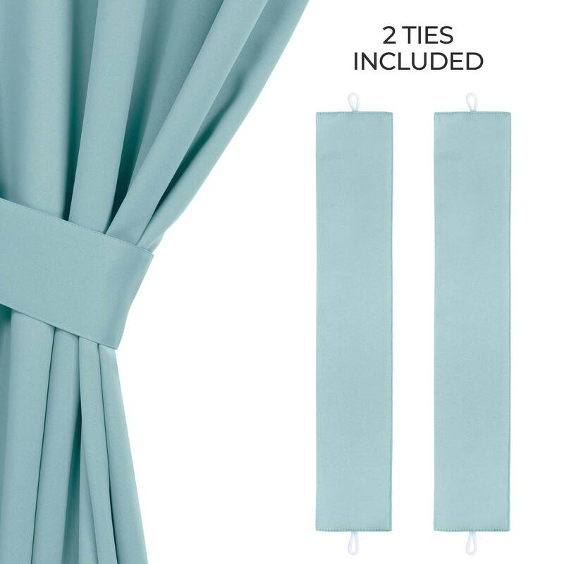 Superior Solid Machine Washable Room Darkening Grommet Blackout Curtains, Set of 2