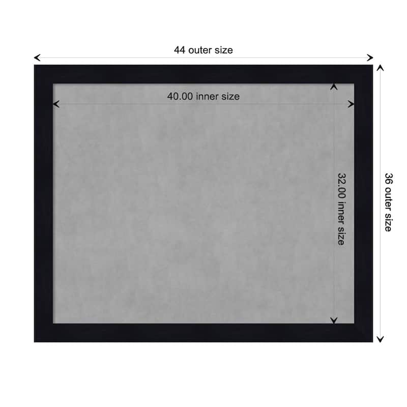 Amanti Art Shiplap Navy Framed Magnetic Board - Board Size 40x32