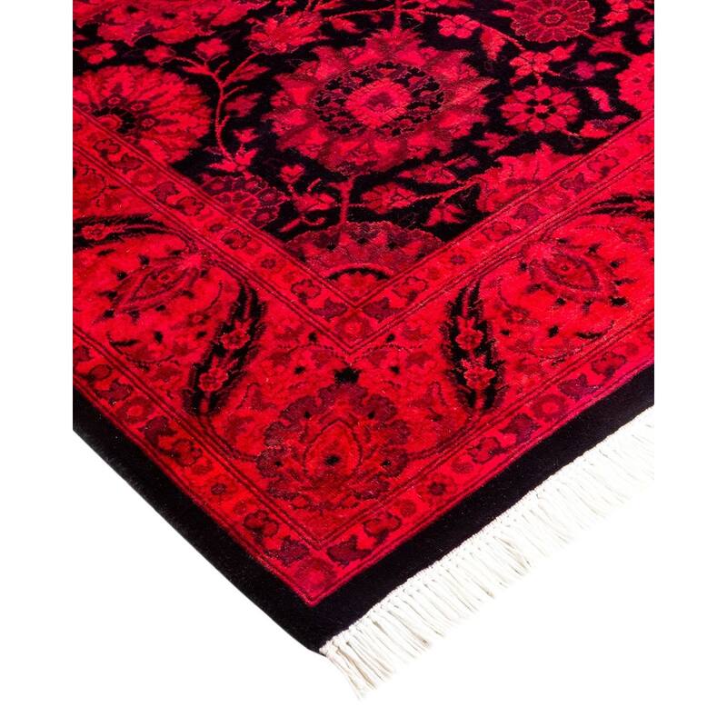 Overton Hand Knotted Wool Vintage Inspired Modern Contemporary Overdyed Red Runner Rug - 3' 1" x 10' 9"