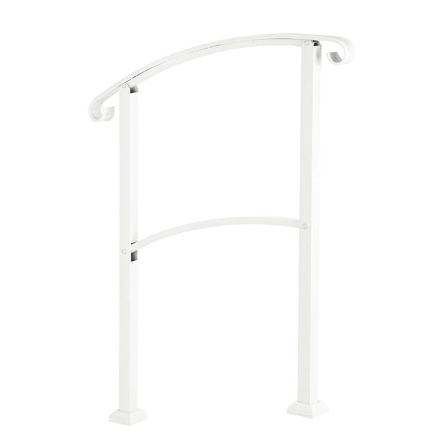 Outdoor 1-3 Steps Adjustable Wrought Iron Handrails Grab Rail