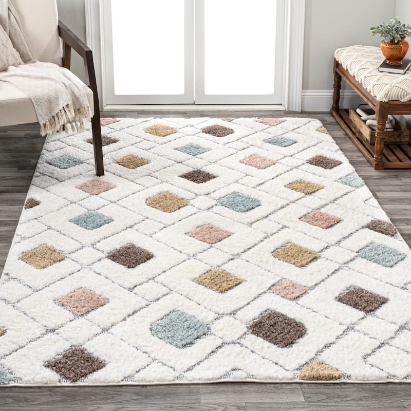 JONATHAN Y Monique Tropical Leaves Area Rug