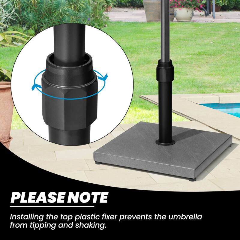 Outdoor Market Umbrella Base Holder Square Concrete / Cement Metal w/Wheels