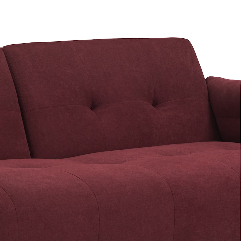 75" Convertible Sleeper Futon Sofa Bed With Adjustable Tufted Back