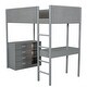 preview thumbnail 10 of 10, Twin Size Teddy Fleece Loft Bed with Storage Shelf, Drawers, and Foldable Desk - Ultimate Comfort and Style