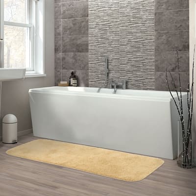 Traditional Plush Linen Washable Nylon Bathroom Rug Runner