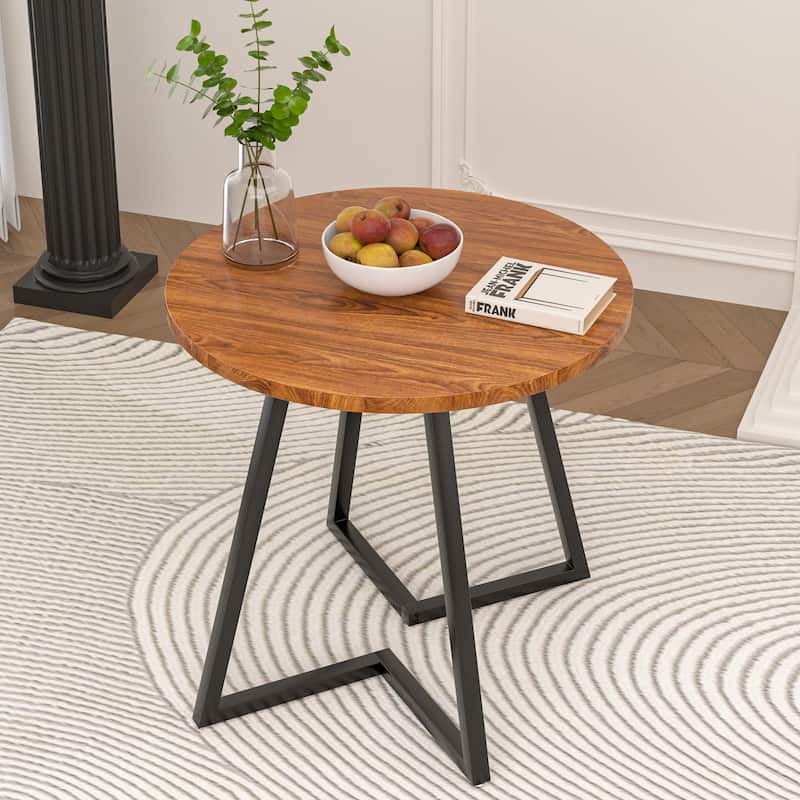 VECELO 35.43'' Round Butterfly Leg Dining Table for 4 MDF Top Kitchen Table Kitchen & Dining Room Tables