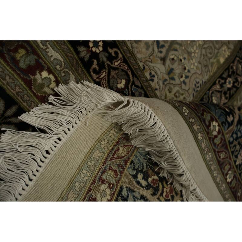 Hand Knotted Oriental 100% Wool Carpet Traditional Floral Beige & Ivories Tabriz Area Rug - 8' 5'' X 8' 1''