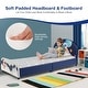 preview thumbnail 4 of 8, Costway Kids Upholstered Platform Bed Children Twin Size Wooden Bed