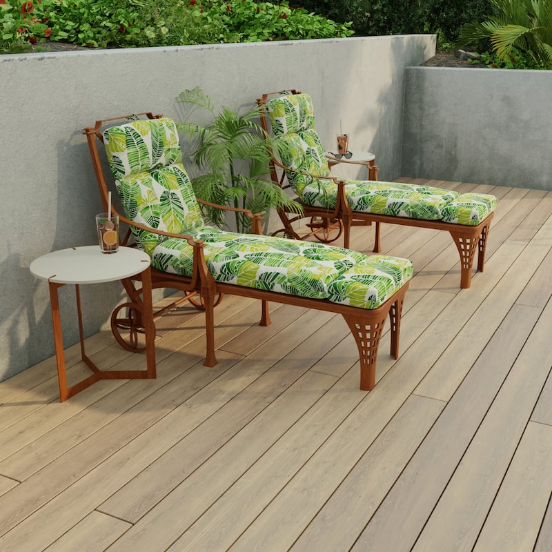 72" x 22" Outdoor Chaise Lounge Cushion with Ties and Loop - 72'' L x 22'' W x 3.5'' H