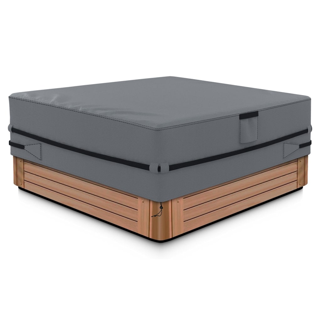 Waterproof Polyester Square Hot Tub Cover，Gray