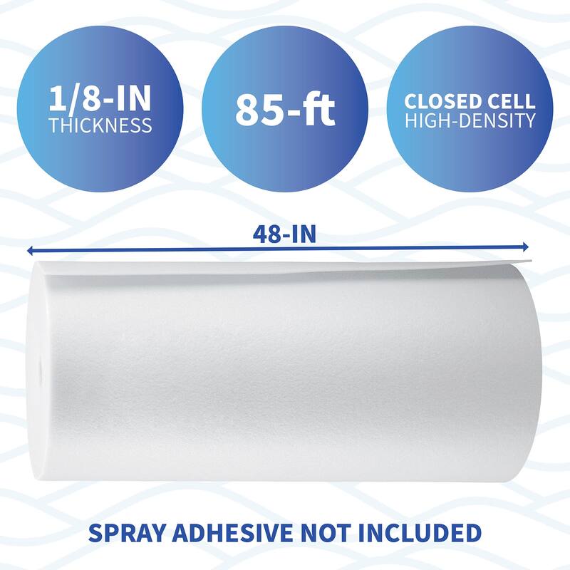 Blue Wave Above Ground Closed Cell Pool Wall Foam - 1/8-in x 48-in x 85-ft - 0.125-in x 48-in x 85-ft