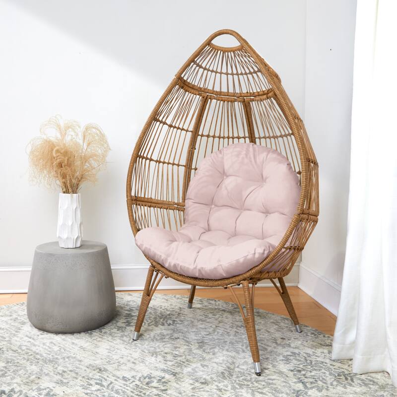 Sorra Home Indoor Egg Chair Replacement Cushion (Cushion Only) - 44 x 27 x 4 - Blush Pink