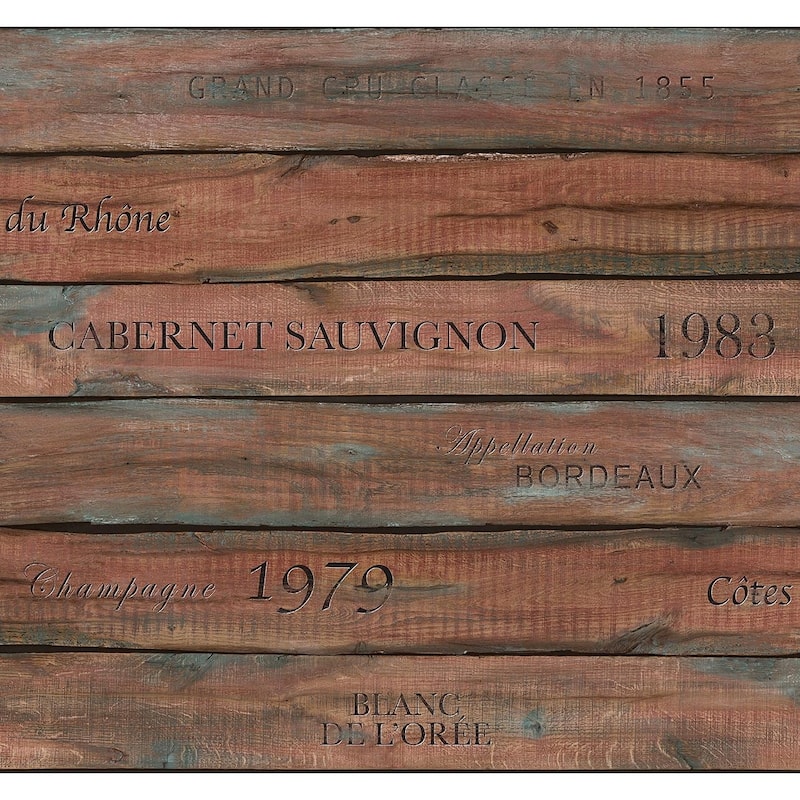 Seabrook Designs Preston Faux Wine Crate Unpasted Wallpaper