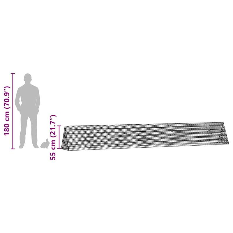 vidaXL Rabbit Cage Silver 650 x 55 x 55 cm Galvanised Steel