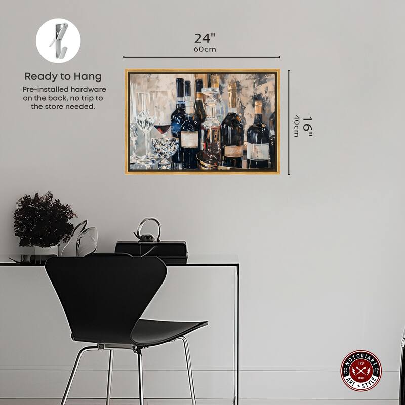 Notoriart Bar Table Classics Framed Bar Cart Art For Men