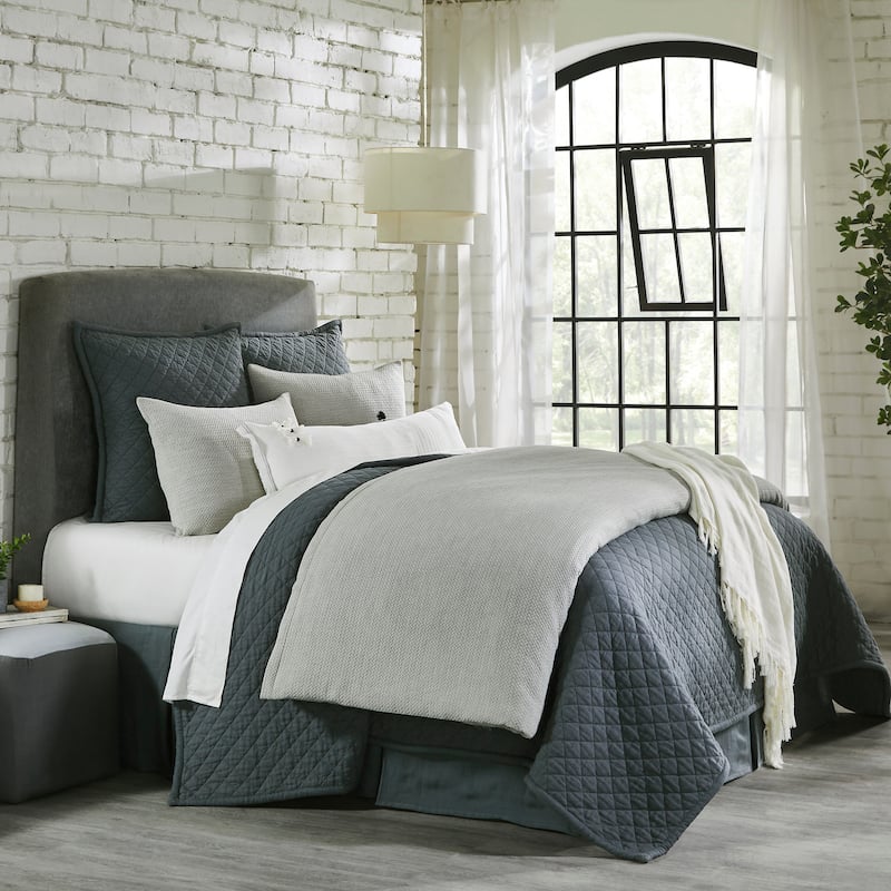 Kelley Grey Cotton Jacquard Duvet Cover Set