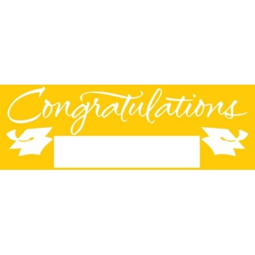 pack of 6 school bus yellow and white giant graduation party banners