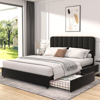 Javlergo Upholstered Platform Bed Frame with Storage Drawers Javlergo Upholstered Platform Bed Frame with Storage Drawers