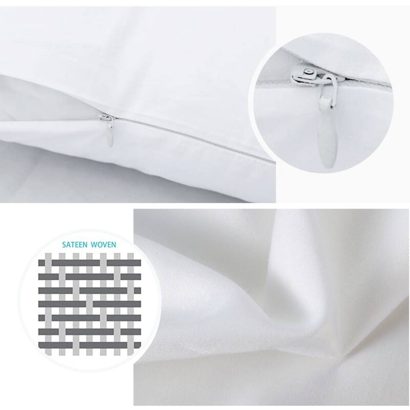 4 Piece 400 Thread Count Cotton Zippered Pillow Protectors