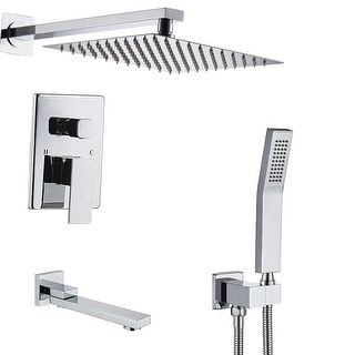 Full Body Shower System with Body Jets, 12-Inch Rain Shower Head, Handheld Shower Head and Waterfall Tub Faucet