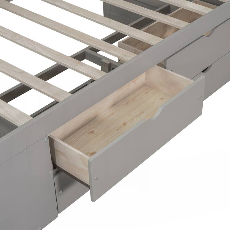 Twin Size Daybed with Drawers and Shelves