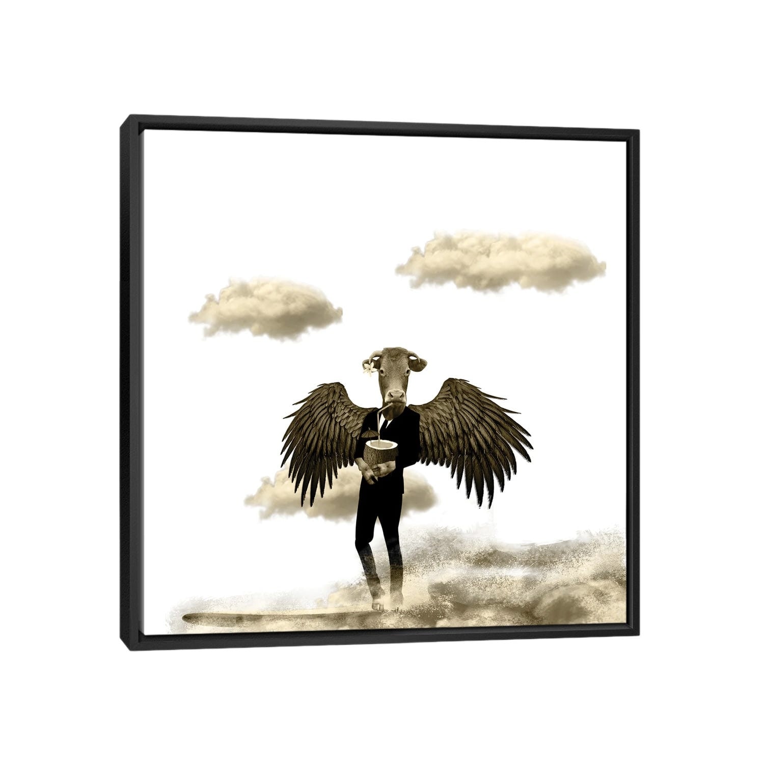 iCanvas "Holly Cow" by Caroline Keslassy Framed Canvas Print